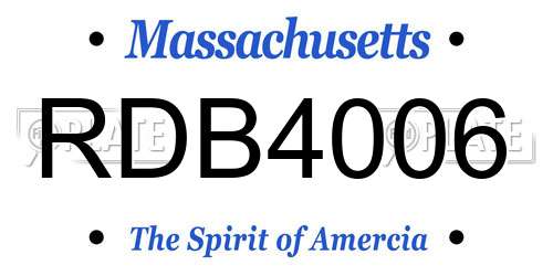 RDB4006 Massachusetts License Plate