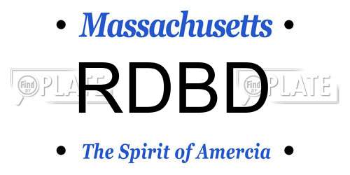 RDBD Massachusetts License Plate