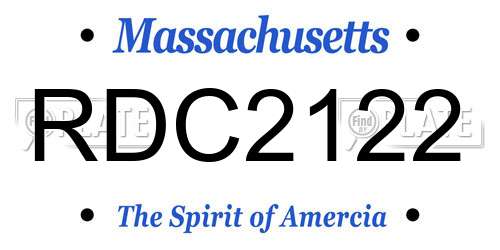 RDC2122 Massachusetts License Plate