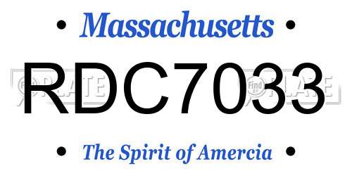 RDC7033 Massachusetts License Plate