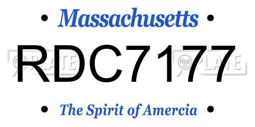 RDC7177 Massachusetts License Plate