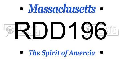 RDD196 Massachusetts License Plate