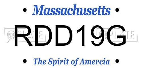 RDD19G Massachusetts License Plate