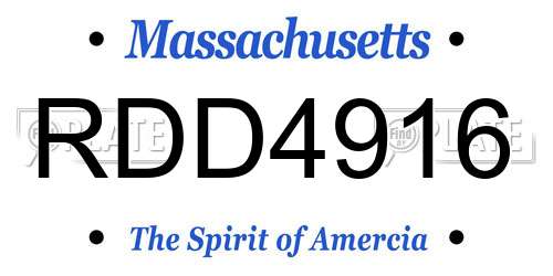 RDD4916 Massachusetts License Plate