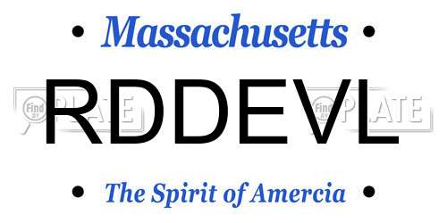 RDDEVL Massachusetts License Plate