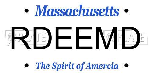 RDEEMD Massachusetts License Plate