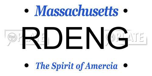 RDENG Massachusetts License Plate