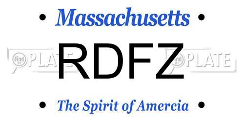 RDFZ Massachusetts License Plate
