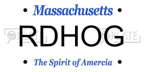RDHOG Massachusetts License Plate