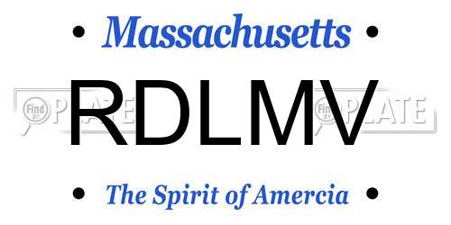 RDLMV Massachusetts License Plate
