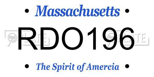 RDO196 Massachusetts License Plate