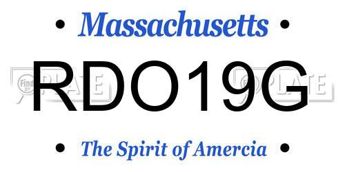 RDO19G Massachusetts License Plate
