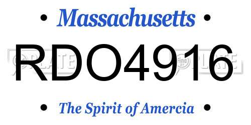 RDO4916 Massachusetts License Plate