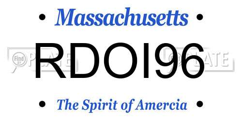 RDOI96 Massachusetts License Plate
