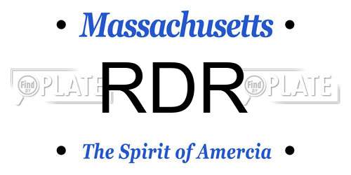 RDR Massachusetts License Plate
