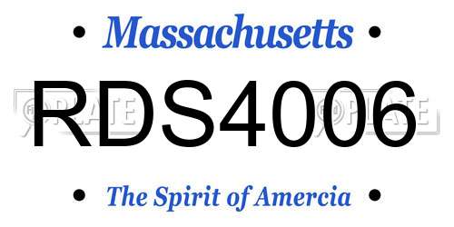 RDS4006 Massachusetts License Plate