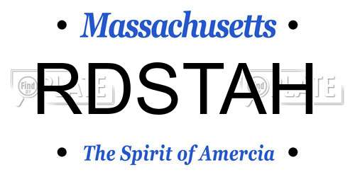 RDSTAH Massachusetts License Plate