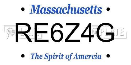 RE6Z4G Massachusetts License Plate