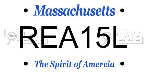 REA15L Massachusetts License Plate