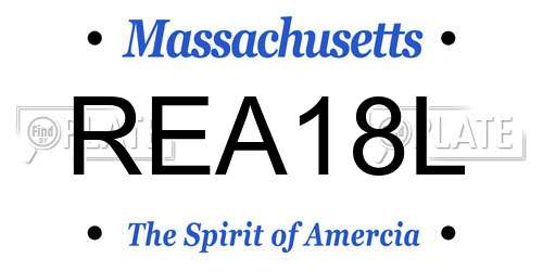 REA18L Massachusetts License Plate