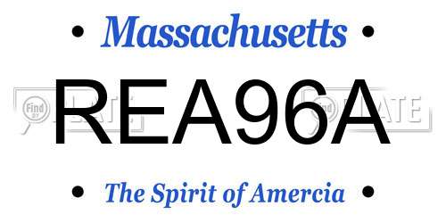 REA96A Massachusetts License Plate