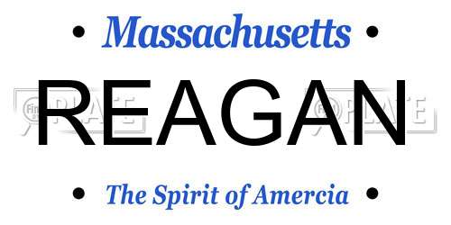 REAGAN Massachusetts License Plate