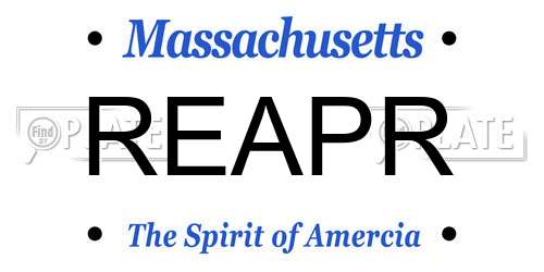 REAPR Massachusetts License Plate