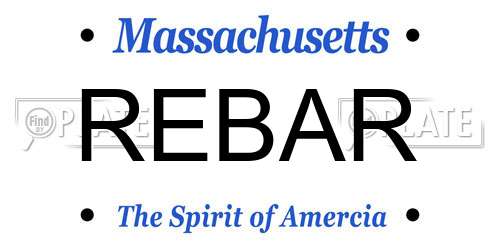 REBAR Massachusetts License Plate