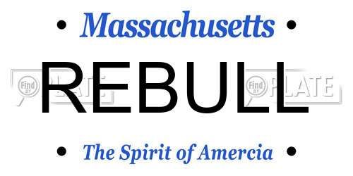 REBULL Massachusetts License Plate