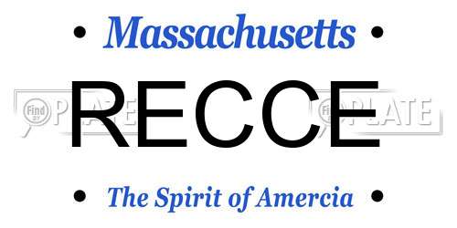 RECCE Massachusetts License Plate