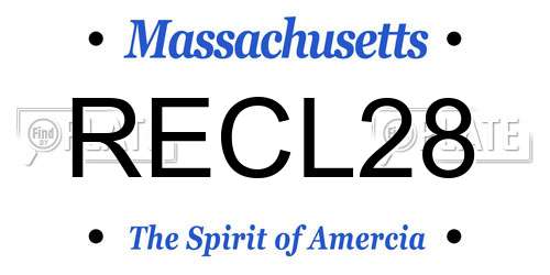 RECL28 Massachusetts License Plate