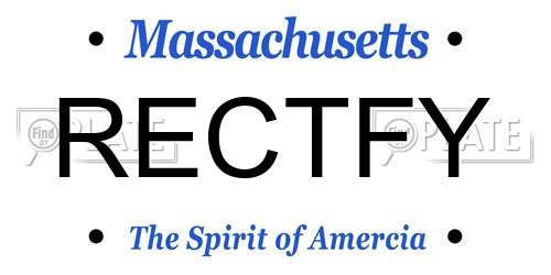 RECTFY Massachusetts License Plate