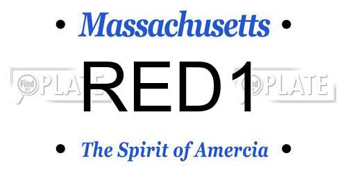 RED1 Massachusetts License Plate