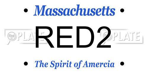 RED2 Massachusetts License Plate