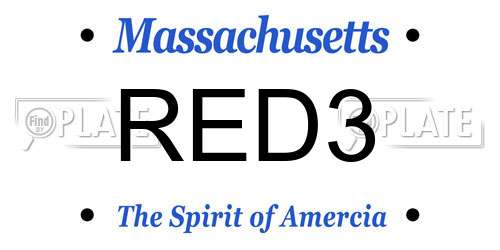 RED3 Massachusetts License Plate