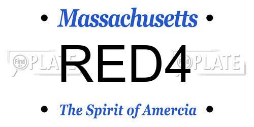 RED4 Massachusetts License Plate
