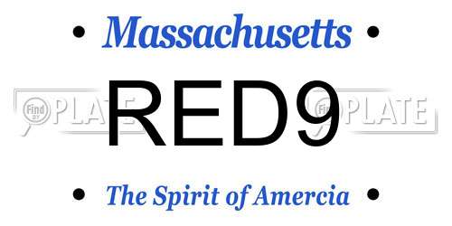 RED9 Massachusetts License Plate