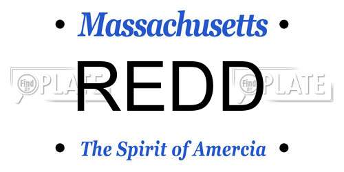 REDD Massachusetts License Plate