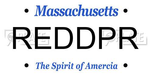 REDDPR Massachusetts License Plate
