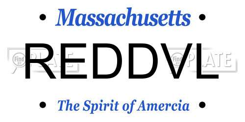 REDDVL Massachusetts License Plate