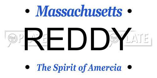 REDDY Massachusetts License Plate