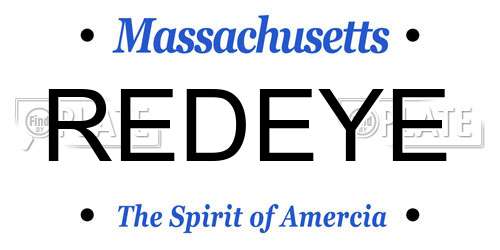 REDEYE Massachusetts License Plate