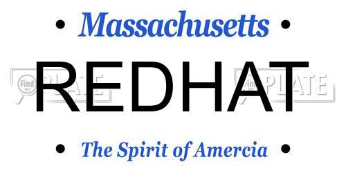 REDHAT Massachusetts License Plate
