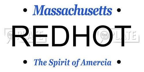 REDHOT Massachusetts License Plate