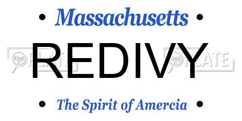 REDIVY Massachusetts License Plate
