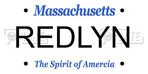 REDLYN Massachusetts License Plate