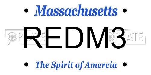 REDM3 Massachusetts License Plate