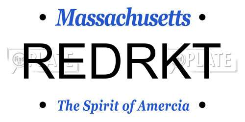 REDRKT Massachusetts License Plate