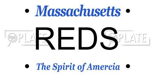 REDS Massachusetts License Plate