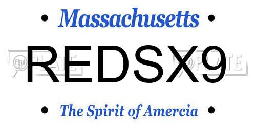 REDSX9 Massachusetts License Plate